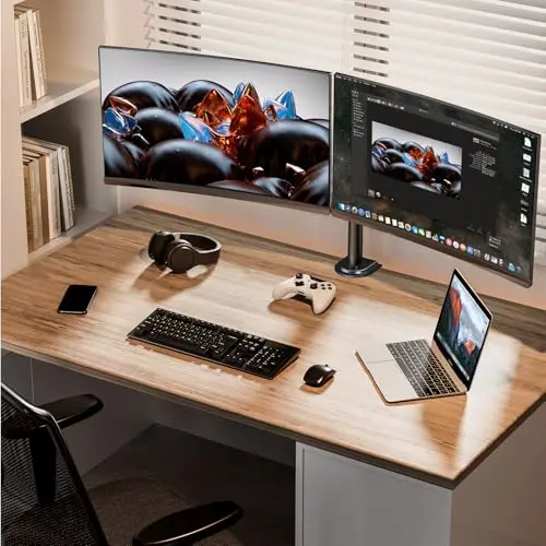 ErGear Dual Monitor Stand, Heavy Duty Adjustable Monitor Desk Mount for 2 Screens up to 32 Inches, Fully Adjustable Height, Tilt, Swivel, Rotate, Supports 17.6 lbs per Monitor Arm, Easy Installation 2