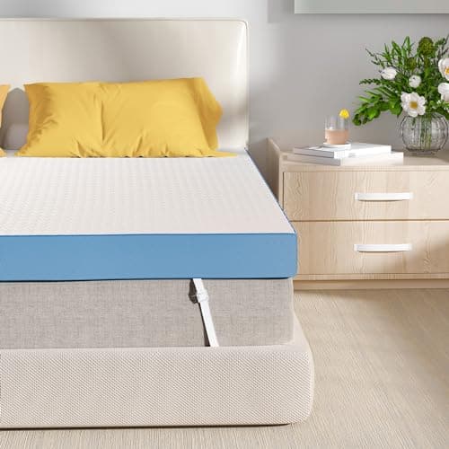 3 Inch Firm Mattress Topper Queen Size 60x80 Inch Extra Support, Gel-Infused High-Density Memory Foam Mattress Bed Topper for Pain Relief, CertiPUR-US Certified 8