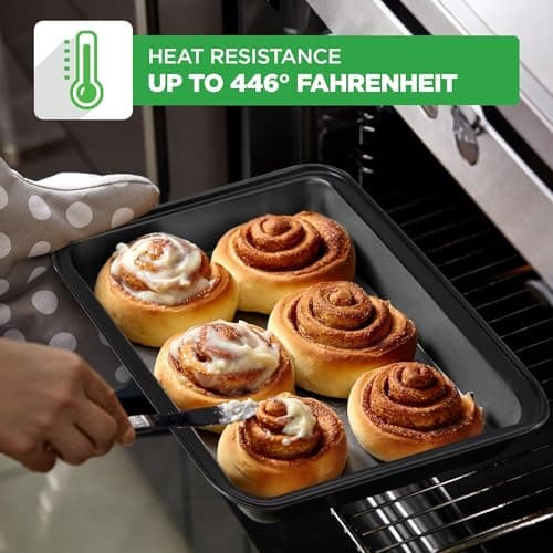 NutriChef 10-Piece Non-Stick Baking Set – Heavy-Duty Carbon Steel Bakeware Set w/ Cookie Sheets, Muffin Pan, Roasting Pan, Cake Pan, Baking Tray, Pizza Pan – Effortless Food Release & Easy Cleanup 5