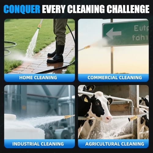 Ezasin Gas Pressure Washer 3500 PSI, 2.3 GPM Heavy Duty High Power Washer,209CC 7HP Engine with 25Ft Pressure Hose, Axial Aluminum Pump, Soap Tank, 4 Quick Connect Nozzle (Black) 5