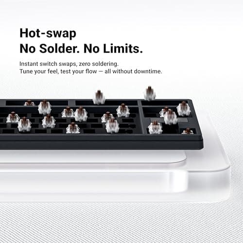 Keychron KJ4 Wireless Custom Mechanical Keyboard, 2.4 GHz Bluetooth QMK 80% Layout RGB, Hot-swappable Brown Switch Compatible with Mac Windows Linux, PBT Durable Keycaps for Gaming - Dark Blue 8