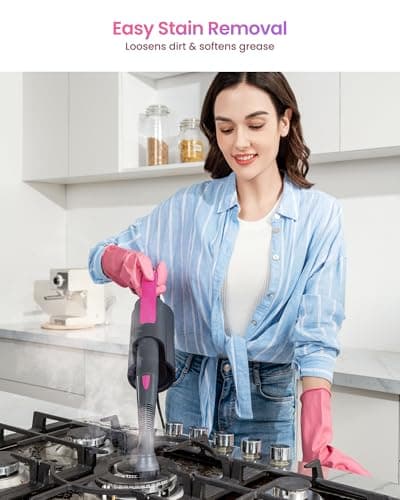 Schenley Steam Mop Cleaner with Detachable Handheld Steamer for Cleaning Hardwood, Laminate Floor, Tiles and Grout, with 14-in-1 Multi-purpose Accessories and Washable Microfiber Pads 5