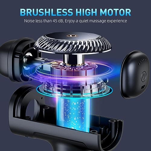 SORUDEL Massage Gun,Massage Gun Deep Tissue for Pain Relief with 7 Massage Heads & 6 Speeds and Carrying Case (Grey) 4