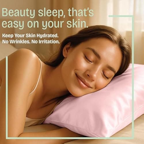 BLISSFORD Pink Satin Pillowcase with Zipper, for Hair and Skin Care, Feels Soft and Cool Like a Silk Pillowcase, Satin Pillow Cases 2 Pack, Slik Pillow Cover, Standard Size - Set of 2 5