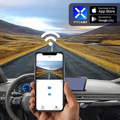 Fitcamx 4K Dash Cam Suitable for Honda Civic 2022-2026 & Type R Si (Black Cover), OEM Factory Look, UHD 2160P Video, Built-in WiFi & APP, Loop Recording, Gravity Sensor, Easy to Install, 64GB Card 5