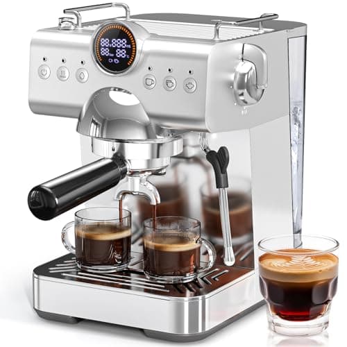 20 Bar Espresso Machine with Cold Brew, Professional Expresso Machines for home, Stainless Steel Espresso Maker with Milk Frother, Auto Sleep Mode, 1.5L Removable Water Tank, for Latte, Cappuccino