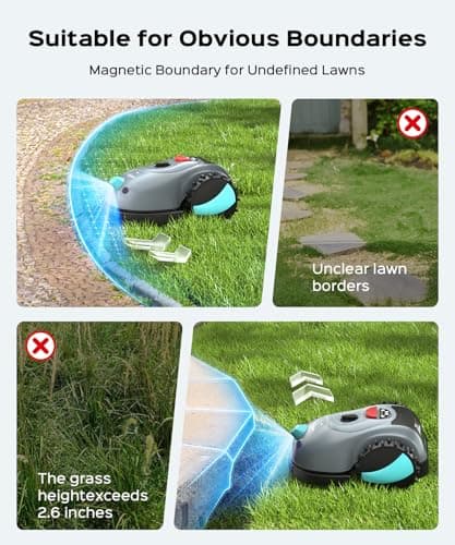 YARDCARE V100 Robot Lawn Mower with HD Vision Navigation, Smart Obstacle Detection, Collision Sensors, Adjustable Cutting Height, Low-Noise Operation—Perfect for Small Lawns up to 1,600 sq ft. 8
