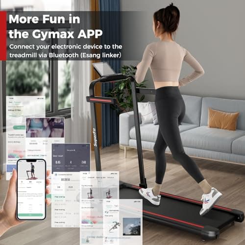 Goplus 2 in 1 Folding Treadmill, 3.0HP Walking Pad with Incline, 265lb Capacity Under Desk Treadmill with APP, Remote Control and LED Display, Portable Foldable Treadmills for Home Office 6