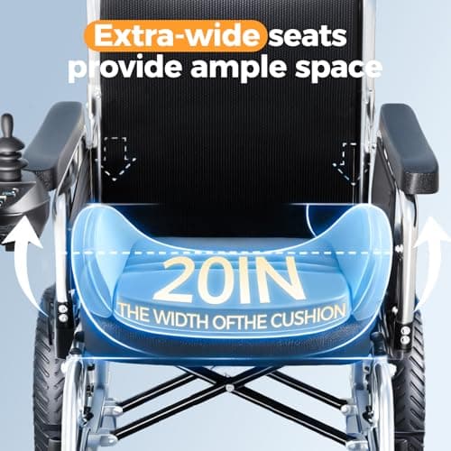Electric Wheelchair, Electric Wheelchair for Adults, Foldable All Terrain Power Wheelchair, 15 Miles Long Travel Range, 500W Dual Motors, Lightweight Mobility Chair for Seniors - Indoor/Outdoor 4