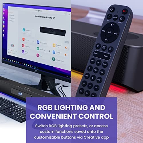 Creative Sound Blaster Katana SE Multi-Channel Gaming Soundbar, 180W Peak Power, Bi-Amplified 4-Driver Design, Super X-Fi Technology, and RGB Lighting 7