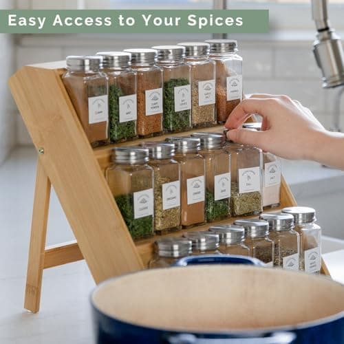 Fkprorjv Microwave Splatter Cover with Water Steamer, 12 inch Clear Plate Cover Food, Splatter Guard Microwave Lid for Oven, Kitchen Gadgets Accessories, Brown Wooden Spice Rack 5