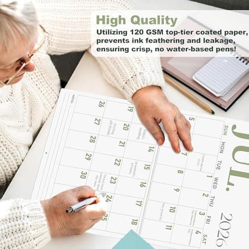 GuassLee Wall Calendar 2026-2027 Large, 23"x14" Vertical Wall Calendar 2026, 19-Month from 2026 Jan to 2027 Jul, Monthly Planner Hanging Calendar with Big Grid Big Numbers for Home Office Organizing 5