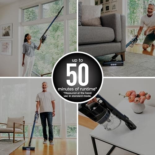 Shark Cordless Vacuum Cleaner with HEPA Filter, Lightweight, Portable, Rechargeable, Powerful Pet Hair Pickup, Removable Handheld, Crevice Tool, Dusting Brush, 50-min Runtime, Blue, IZ363HT 13