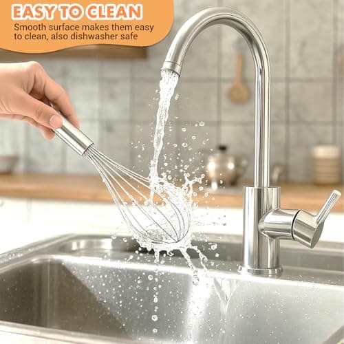 Kisuwye Metal Whisks for Cooking Stainless Steel Whisk Set 3 Pack Wisking Tool Balloon Wisk 8" 10" 12" Wire Whisk for Baking, Whisking, Mixing, Blending 7