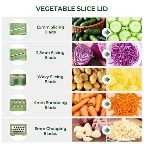 SUSTEAS Salad Spinner Large, Vegetables Wash Bowl, Fruits & Herb Lettuce Dryer with 5 Blade Slicer Egg Yolk Strainer Shredder for Efficient Salad Preparation and Food Washing, 4.25Qt 6