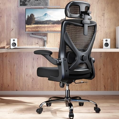 Ergalithic Ergonomic Office Chair - Mesh Desk Chair with Adjustable Lumbar Support High Back Computer Gaming Chairs - Big and Tall Office Chairs Adults, Comfortable for Long Hours, Black