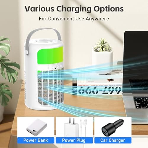 Portable Air Conditioner, 2025 Upgraded 4-IN-1 Ultra-Quiet Design Portable AC Unit with 2 Cool Mist & Speeds1500ml Remote Control Air Conditioner Evaporative for Home,Office,Bedroom, Camping 8