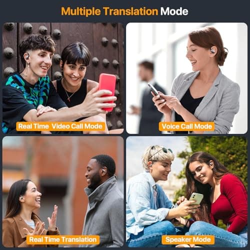 AI Translation Earbuds Real Time,144 Languages & Accents Translator Earbuds,4 in 1 AI BluetoothTranslating Headphone Support Playing Music Phone Calls for Travel Business Learning 3