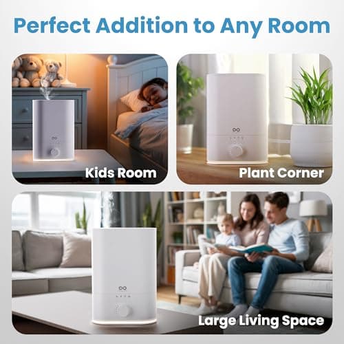 Everlasting Comfort 6L Humidifier Large Room, High Mist Output 60 HR Runtime Ultrasonic Top Fill Humidifiers for Bedroom, Easy to Use & Clean for Home, Baby Humidifier, Plants, Congestion, Indoor 7