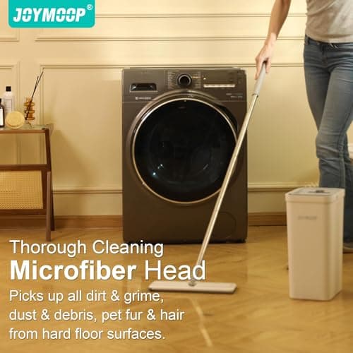 JOYMOOP Mop and Bucket with Wringer Set for Home, Flat Mop and Bucket System, Mops for Floor Cleaning and Wall Cleaner, with 3 Reusable Microfiber Mop Pads 9