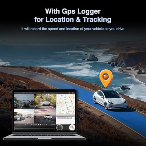 360 Degree View 4 Channel Mirror Dash Cam Detached Camera for Cars，Dash Cam Front and Rear Side(Left,Right),12'' Rear View Mirror Camera1080Px4,WiFi,Night Vision,GPS,Parking Monitor,Free 128GB Card 8