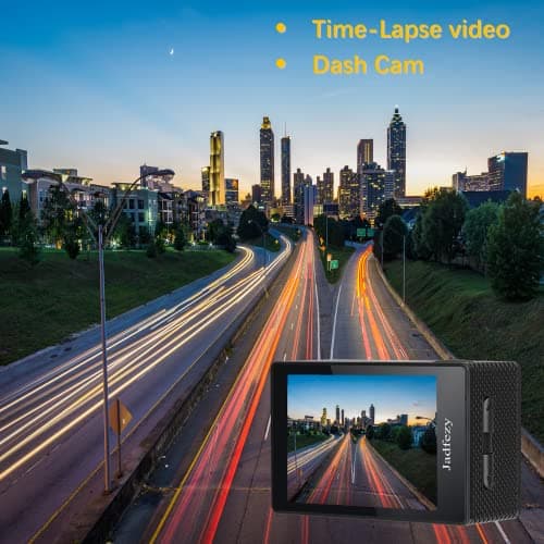 Jadfezy Action Camera FHD 1080P with 32GB Card, 98FT/30M Underwater Waterproof Camera with 2 Rechargeable Batteries, Wide Angle Sports Camera with Accessories Kit Suitable for Helmet, Bicycle, etc. 6