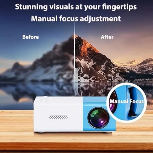 Mini Projector 1080P HD Portable Smart Projector, Video Projector for Bedroom with HiFi Stereo, HDMI/USB/Audio Compatible with Phone, Laptop, TV Stick, PS5 5