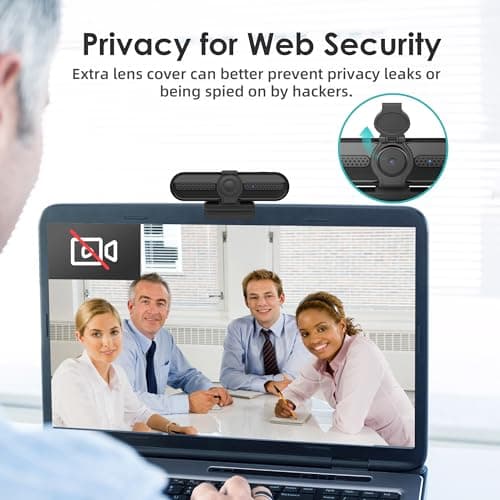 saylas 2K Webcam with Microphone, 78°FOV FHD PC Camera with 2K/30fps, 1080P/60fps, Privacy Cover, Plug & Play USB Web Cam, Autofocus, External Webcam for PC, Computer Web Camera for Laptop, Mac, Zoom 6