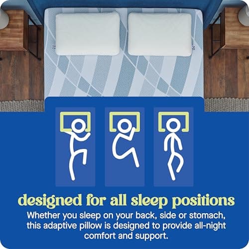 Sealy Dreamlife Queen Size Memory Foam Cooling Pillow with Surface Guard Technology, Removable Machine-Washable Cover, 1 Year Limited Warranty, White (2 Pack) 5