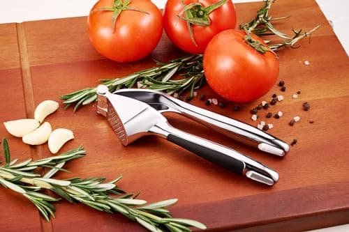 Honsen Garlic Press Easy to Squeeze and Clean, Zinc Alloy Garlic Mincer & Crusher with Soft Easy-Squeeze Ergonomic Handle 7