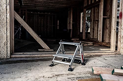 Little Giant Ladders, Jumbo Step, 2-Step, 2 foot, Step Stool, Aluminum, Type 1AA, 375 lbs weight rating, (11902), Silver 24