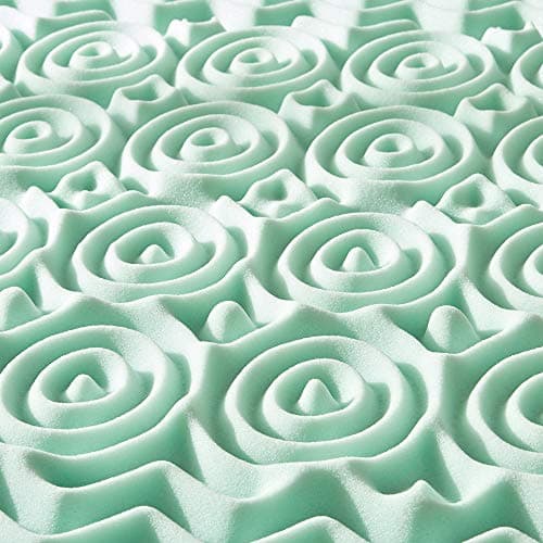 Mellow 1.5 Inch 5-Zone Memory Foam Mattress Topper, Calming Aloe Infusion, Dorm Essentials, Queen 6