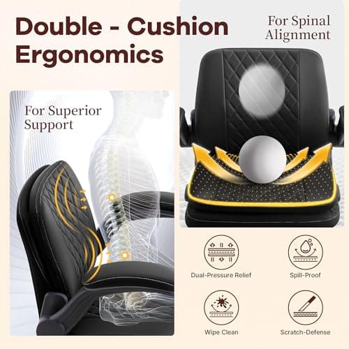 AreShark Cross Legged Office Chair: ADHD Criss Cross Desk Chair with Wheels & Stretchable Rotating Footrest - Height Adjustable Wide Yoga Kneeling Meditation Chair with Flip-up Armrests Back Support 8