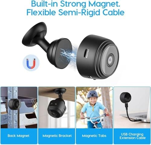 UMATRU Magnetic Mini Security Camera, 2024New Security Camera, Mini 1080p HD Wireless Magnetic Camera with App, WiFi Wireless Small Video Camera (3pcs) 7