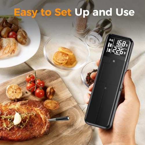 Smart Wireless Meat Thermometer,Digital Cooking Thermometer with Dual High-Accuracy Sensors,Ceramic Heat-Resistant Probe, Instant Read LCD & App Control for Kitchen,BBQ,Oven,Grill,Air Fryer 6