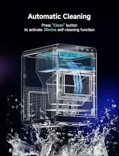 EUHOMY Nugget Ice Maker Countertop, 40Lbs/24H Pebble Ice Maker Machine, Self-Cleaning Countertop Sonic Ice Makers with Ice Scoop&Basket, Pellet Ice Maker Machine for Home/Kitchen/Office 5