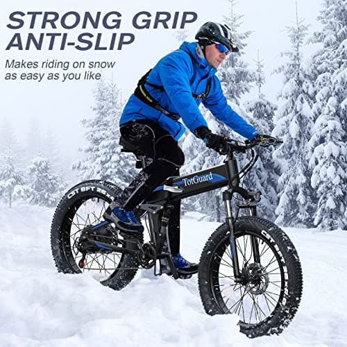 Wooken 26" x4.0 Fat Tire Electric Bike, Folding Electirc Bike for Mountain Commuter, Peak 1000W Motor 21.6 MPH, Ebikes for Adults with 48V/10.4Ah Removable Battery, Suspension Fork, 21 Speed Ebike 6