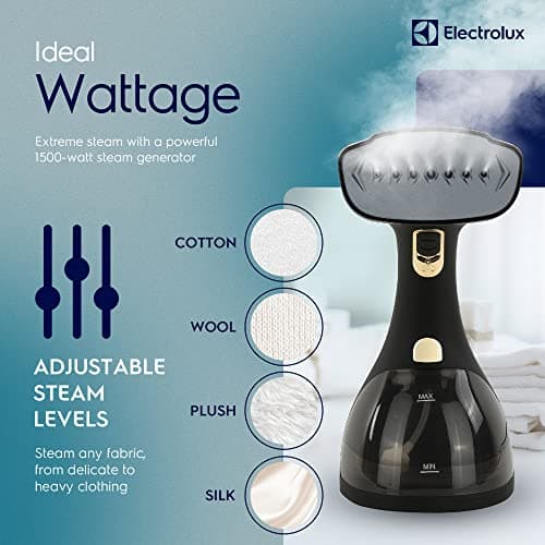Electrolux Steamer for Clothes, 1500 Watt Portable Handheld Fabric and Garment Steamer with Lint Remover & Fabric Brush, Ultra-Fast Heat Up, 18 Min Continuous Steam for Powerful Wrinkle Remover, Black 5
