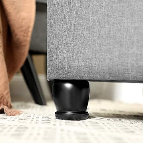 SONGMICS Storage Ottoman, Storage Bench, Tufted Entryway Bedroom Bench, 17.7 x 46.5 x 17.7 Inches, Hinges Easy Lid Operation, Wooden Legs, Linen-Look Cover, Loads 330 lb, Light Gray ULOM070G02 8