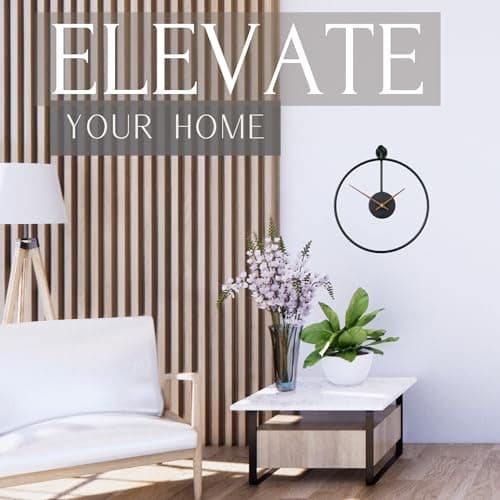 OAKOA Modern 12 Inch Silent Wall Clock - Black Metal Clock for Living Room, Bathroom, Kitchen, Office, Minimalist Decor 6