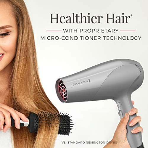 Remington Damage Protection Hair Dryer with Ceramic Ionic Tourmaline Technology, Grey, Diffuser and Concentrator, 3 Piece Set 6