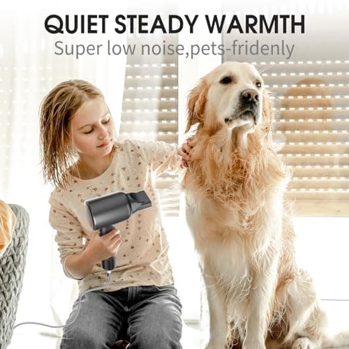 Diffuser Hair Dryer, 110,000 RPM Brushless Motor High-Speed Low Noise Thermo-Control Hair Dryers, Negative Ionic Blow Dryer,Fast-Drying Portable Hairdryer for Home, Travel Birthday Gift for Women Mom 6