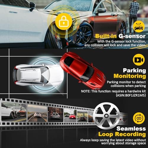 Dash Cam Front and Rear: 4K+2.5K Dual Channel Dash Cam-5GHz WiFi, GPS Dash Camera for Cars with 64GB Card, 2.0" IPS Screen, App Control,G-Sensor,Loop Recording,170°Wide Angle,Night Vision,Parking Mode 5