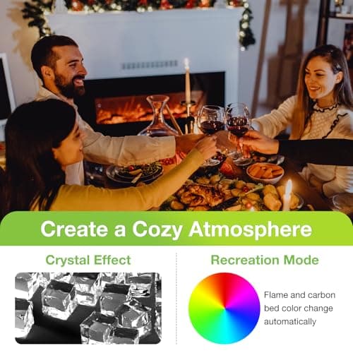 DUMOS Electric Fireplace Wall Mounted/Recessed/Free Standing 50 Inch Space Heater with Remote Control Adjustable Flame Colors Touch Screen Energy Saving 4