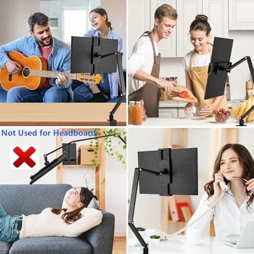 Tablet Stand Holder for ipad,Portable Monitor Stand Holder 15.6''Max,Desk Mount with 360°Rotate Base,Fits for 4.7-12.9" Max Phone,Kindle,Fire HD,Nintendo Switch 6