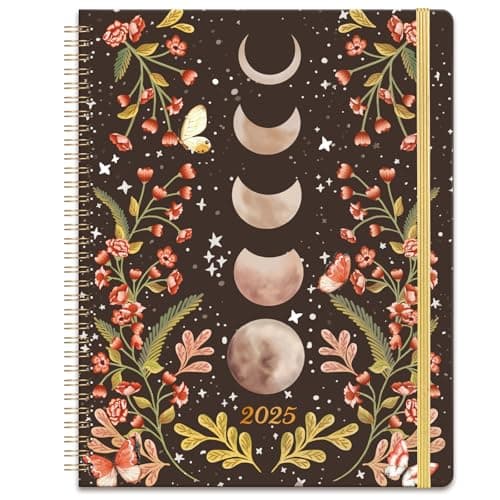 2025 Planner - Planner 2025 with Tabs, Jan 2025 - Dec 2025, Large Weekly and Monthly Planner, 9" x 11", Hardcover Planners with Box + Back Pocket + Twin-Wire Binding + Inner Pocket - Moon