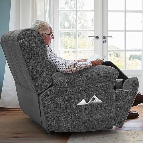 YONISEE Oversized Lift Chairs Recliner for Elderly with Massage and Heat, Overstuffed Wide Recliners, Recliner Chairs for Adults, Heavy Duty and Safety Motion with 2 Concealed Cup Holders, USB Ports 8