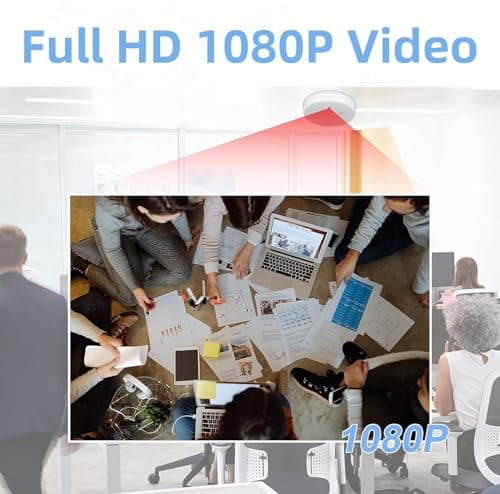 Security Camera Smoke Detector Hidden Camera 1080P WiFi Indoor Cam with Night Vision Motion Detection Real-Time Spy Camera for Home Office Safety 6