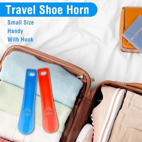 Ouligay 6Pcs Small Travel Shoe for Kids Horn Mini Portable Plastic Shoehorn 15cm 5.8 Inch Short Shoe Spoon 8