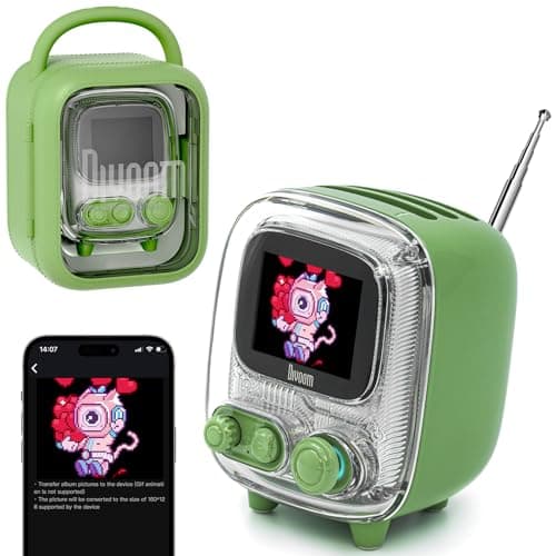 Divoom Tiivoo-2 Portable Bluetooth Speaker with FM Radio,Pixel Art Retro Mini Small Cute Wireless Speaker,Vintage Decor Suitable for Party Office Desk Home Bedroom Kitchen,Gifts for Women Men,Green